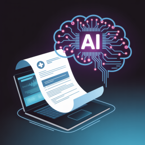 Illustration of AI analyzing a medical report for Independent Medical Examination