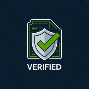 Shield icon with checkmark over a digital document representing compliance and regulatory protection.