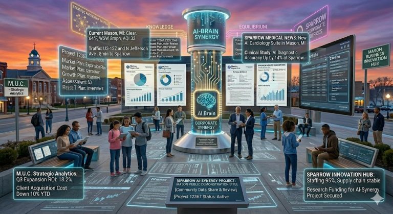 Team of professionals planning next steps with data and strategy displayed on screens