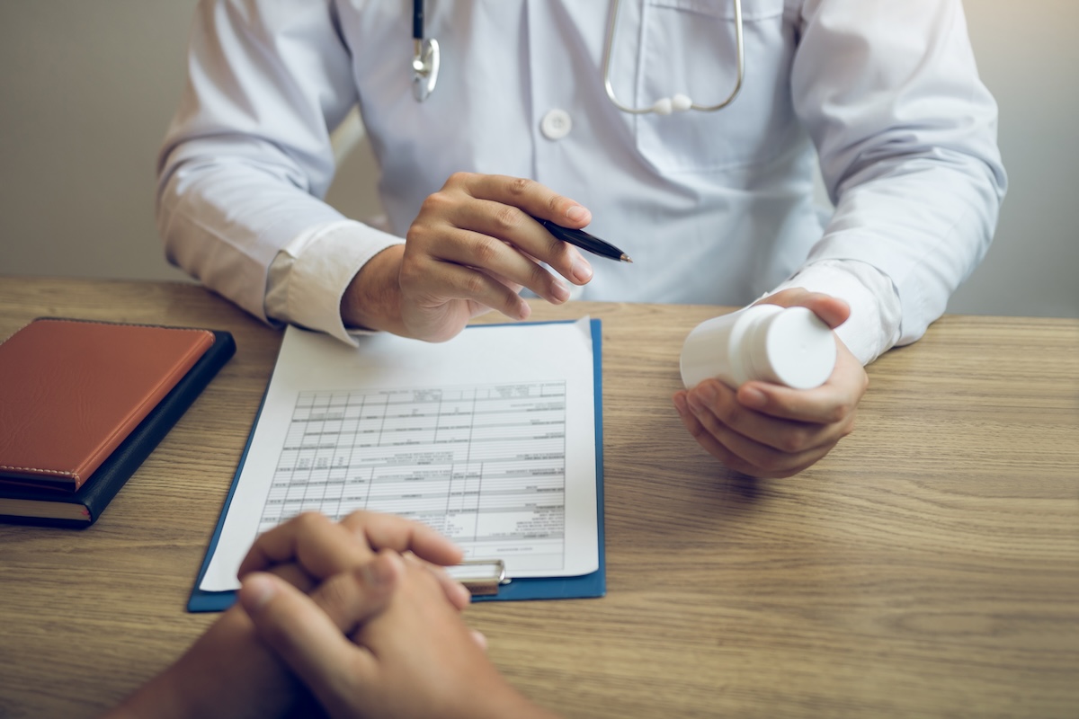 Psychiatrist conducting a remote evaluation